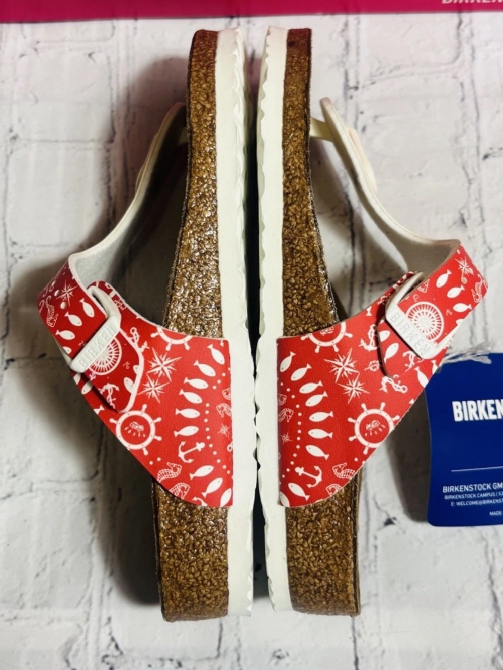 Birkenstock Gizeh Kids Slip-On Sandals Red Nautical Anchor Size 30 EU 12 US - Picture 7 of 10